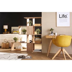 Bibliothèque ouverte séparateur blanc laqué brillant l139 cm como