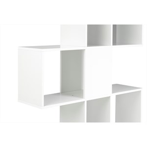 Bibliothèque ouverte séparateur blanc laqué brillant l139 cm como