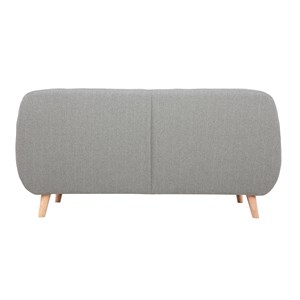 Canapé déhoussable 3 places en tissu gris clair et bois clair ynok