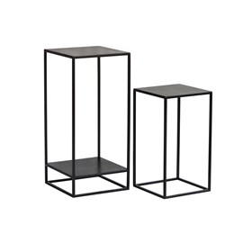 Sellettes gigognes en métal noir l34 cm (lot de 2) iggy