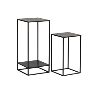 Sellettes gigognes en métal noir l34 cm (lot de 2) iggy