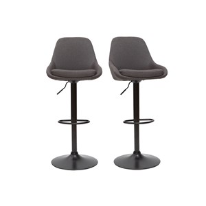Tabourets de bar réglables gris foncé (lot de 2) holo