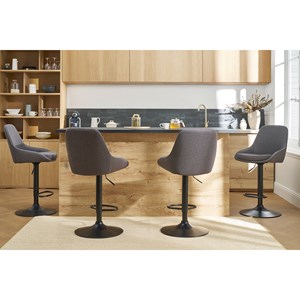 Tabourets de bar réglables gris foncé (lot de 2) holo