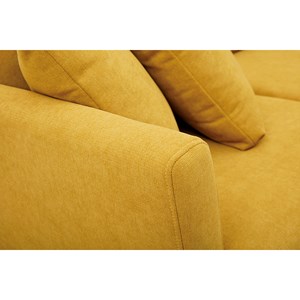 Canapé déhoussable 2 places en tissu effet velours jaune moutarde oslo