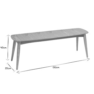 Banc bois clair l130 cm nordeco