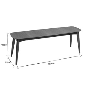 Banc  bois foncé noyer l130 cm nordeco