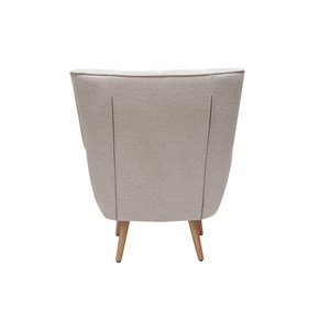 Fauteuil en tissu effet velours texturé beige et bois clair avery