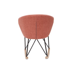 Rocking chair en tissu effet velours texturé terracotta, métal noir rhapsody