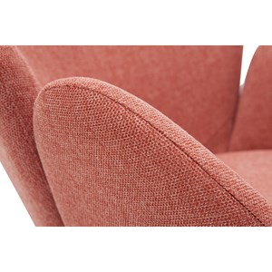 Rocking chair en tissu effet velours texturé terracotta, métal noir rhapsody