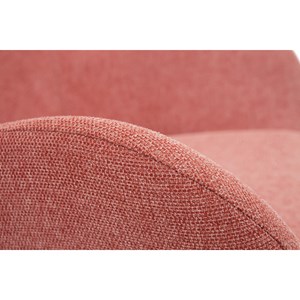 Rocking chair en tissu effet velours texturé terracotta, métal noir eskua