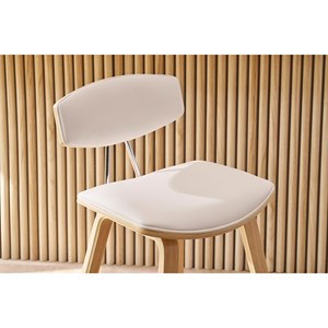 Tabourets de bar blanc et bois clair h69 cm (lot de 2) vasco