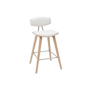 Tabourets de bar blanc et bois clair h69 cm (lot de 2) vasco