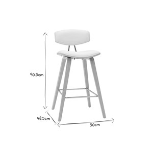 Tabourets de bar blanc et bois clair h69 cm (lot de 2) vasco