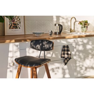 Tabourets de bar noir et bois foncé h69 cm (lot de 2) vasco