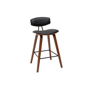 Tabourets de bar noir et bois foncé h69 cm (lot de 2) vasco