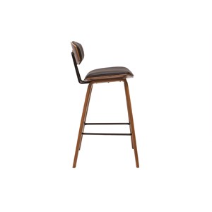 Tabourets de bar noir et bois foncé h69 cm (lot de 2) vasco