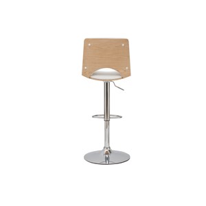 Tabouret de bar réglable blanc et bois clair panach