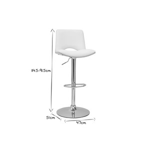 Tabouret de bar réglable blanc et bois clair panach
