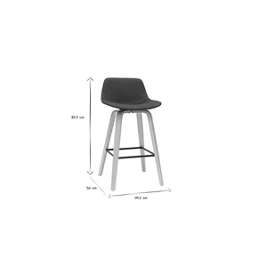 Tabourets de bar gris foncé h65 cm (lot de 2) nonie