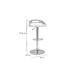 Tabouret de bar réglable blanc et bois clair mano