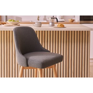 Tabourets de bar scandinaves pivotants tissu gris foncé h65 cm (lot de 2) hasta