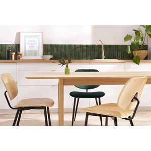 Chaises en bois clair et métal noir (lot de 2) tobias