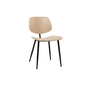 Chaises en bois clair et métal noir (lot de 2) tobias
