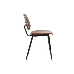Chaises en bois foncé noyer et métal noir (lot de 2) tobias