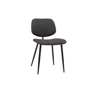 Chaises en tissu gris foncé et métal noir (lot de 2) tobias