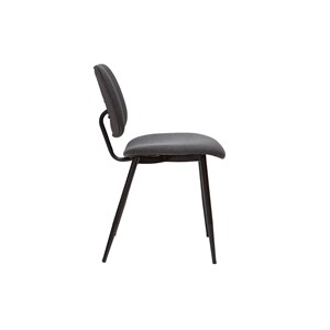 Chaises en tissu gris foncé et métal noir (lot de 2) tobias
