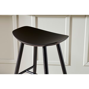 Tabouret de bar bois noir h65 cm demory