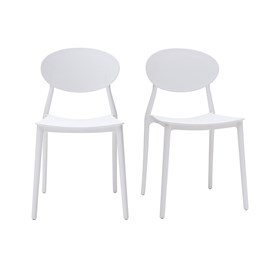 Chaises empilables blanches intérieur - extérieur (lot de 2) anna