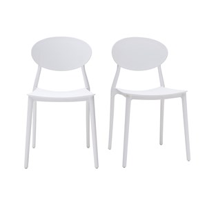 Chaises empilables blanches intérieur - extérieur (lot de 2) anna