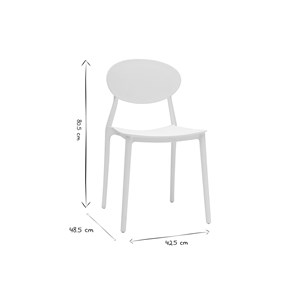 Chaises empilables blanches intérieur - extérieur (lot de 2) anna