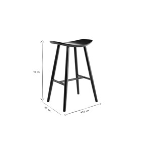 Tabouret de bar noir 72 cm demory