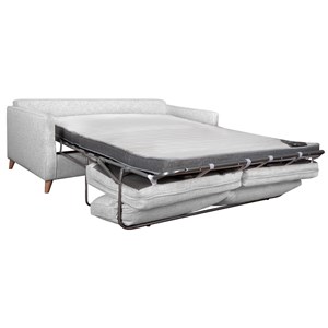 Canapé convertible 3 places en tissu gris clair avec matelas papel