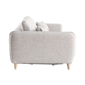 Canapé convertible 3 places en tissu gris clair chiné avec matelas creep