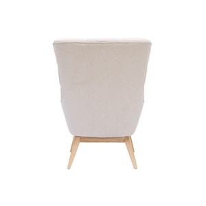 Fauteuil en tissu effet velours texturé naturel et bois clair brody