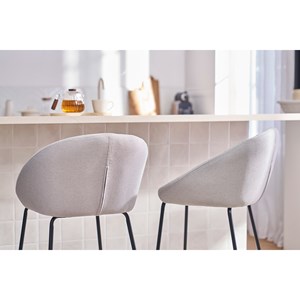 Tabourets de bar tissu gris clair 65 cm (lot de 2) sheru