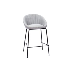 Tabourets de bar tissu gris clair 65 cm (lot de 2) sheru