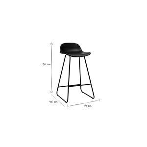 Tabourets de bar noirs h65 cm (lot de 2) ella