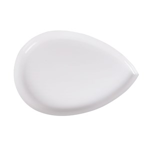 Table basse en acier laqué blanc et doré l80 cm drop