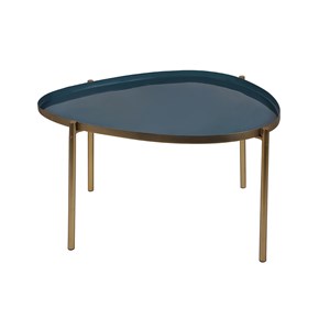 Tables basses gigognes laquées moutarde, bleu canard et bleu (lot de 3) zuria