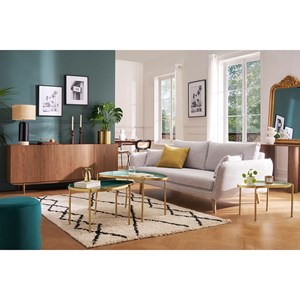 Tables basses gigognes laquées vert-cyan et vert (lot de 3) zuria