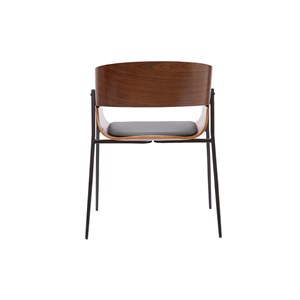 Chaise bois foncé et métal noir wess