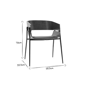 Chaise bois foncé et métal noir wess