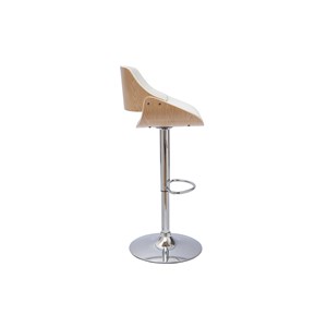 Tabouret de bar réglable pivotant 360° blanc et bois clair clash