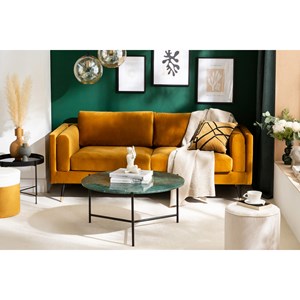 Table basse ronde en marbre vert d90 cm bumcello