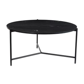 Table basse ronde en marbre noir d90 cm bumcello