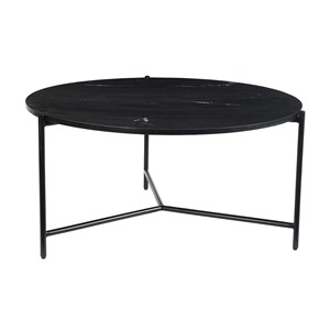 Table basse ronde en marbre noir d90 cm bumcello